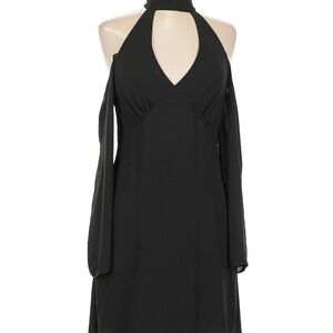 Bailey 44 Black Halter Cold-Shoulder Long Sleeve Dress